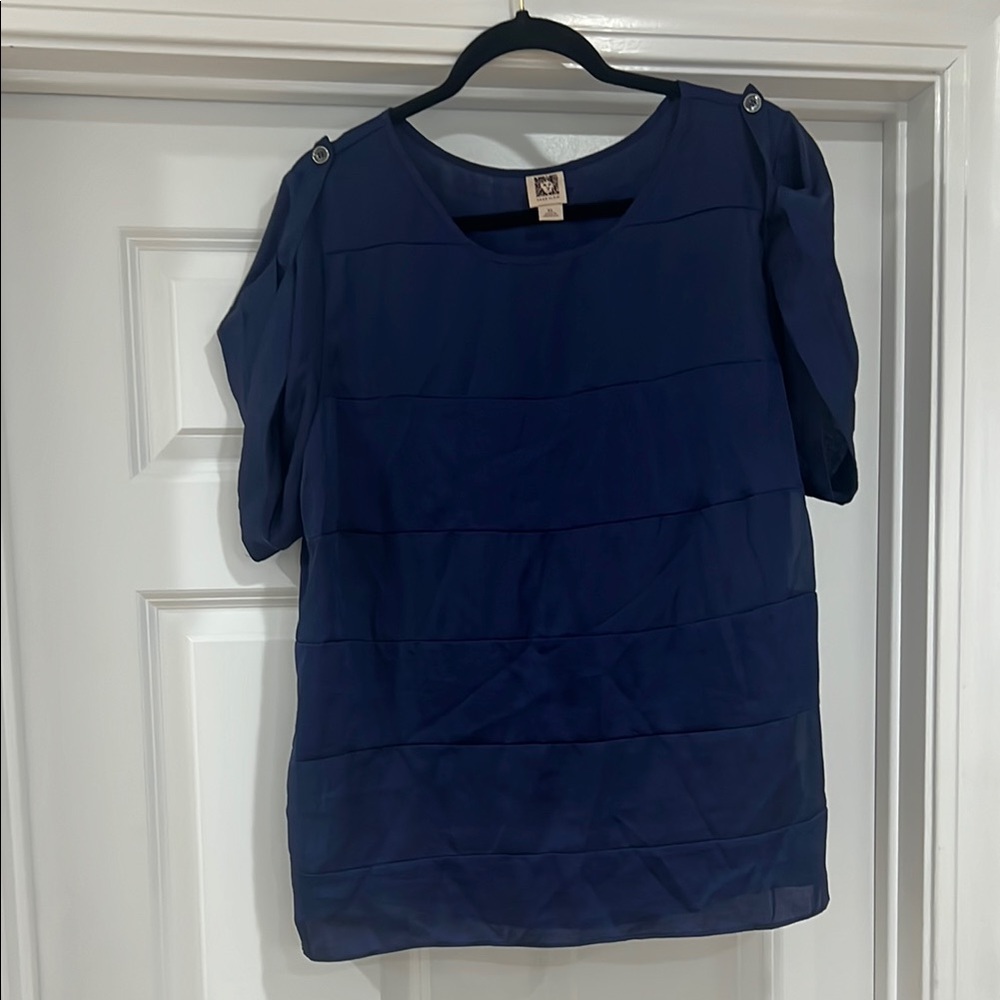 Elegant Navy Blue Women's Top